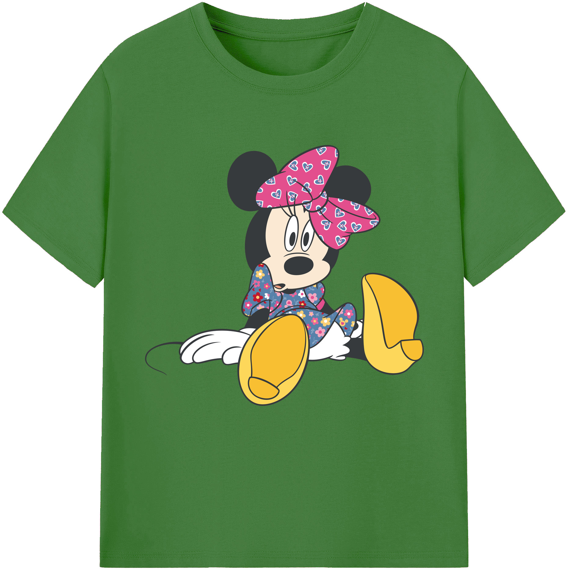 （画像用） ミッキーマウス Mickey Mouse レディースカジュアルプリントTシャツ（綿100％）